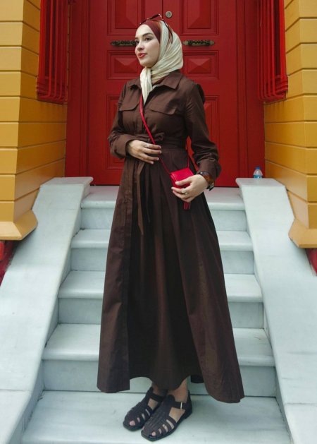 Soft Cotton | فستان طويل بحزام