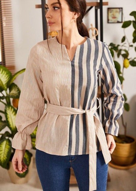 بلوز سادة-مقلم