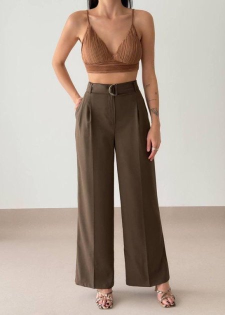 بنطلون خصر عالي