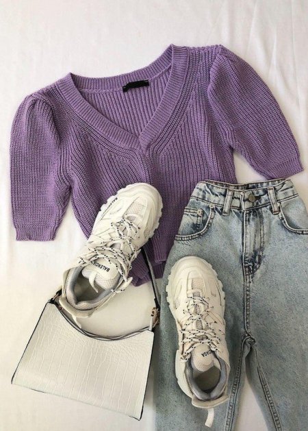 كنزة قصيرة صوف